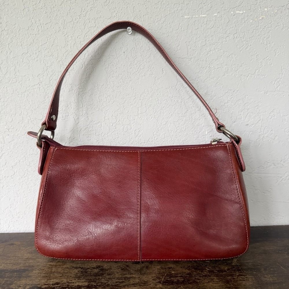 VTG Wilsons Italian Leather Pelle Studio Y2K Hobo Shoulder Bag Red Retro - Picture 2 of 11